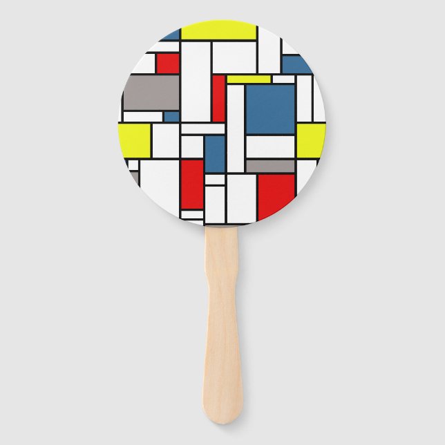 Abanico Diseño de estilo mondriano (Anverso)