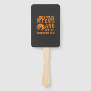 Abanico Diseño de Halloween de películas de terror de gato