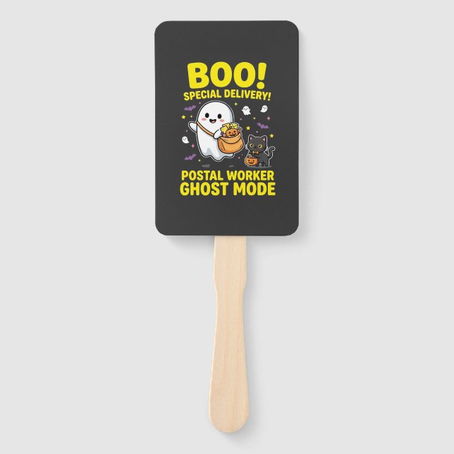 Abanico Diseño de Halloween del modo fantasma del trabajad (Anverso)