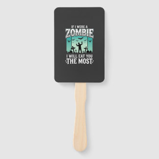 Abanico Diseño de Halloween Te Voy a Comer Zombie_1