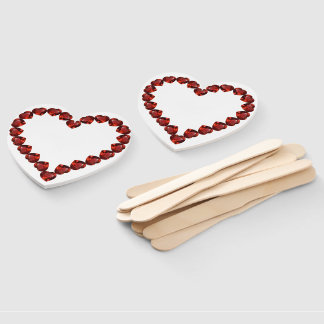 Abanico Diseño de Piedra Preciosa Rubí Intenso Corazón