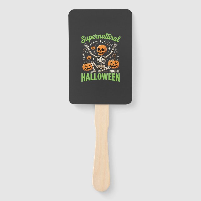 Abanico Diseño de vector de Halloween de esqueleto sobrena (Anverso)