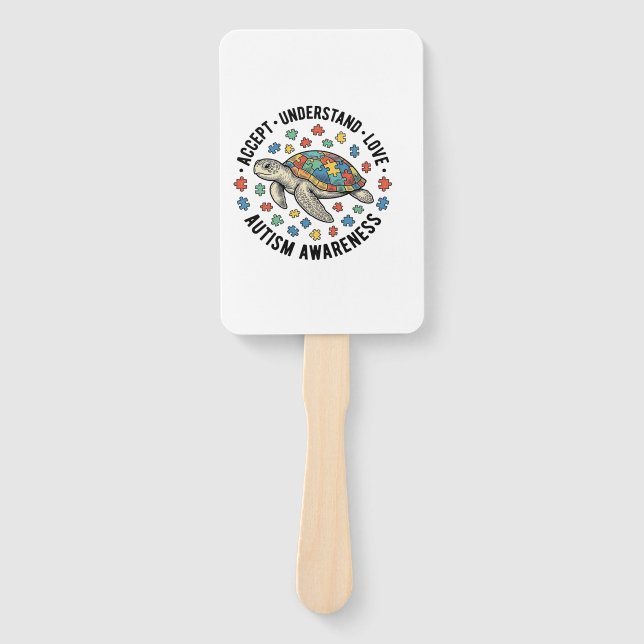 Abanico Diseño de vector de rompecabezas de tortuga de con (Anverso)