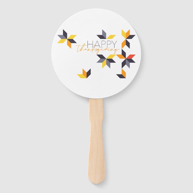 Abanico Diseño moderno y alegre de Happy Thanksending (Anverso)