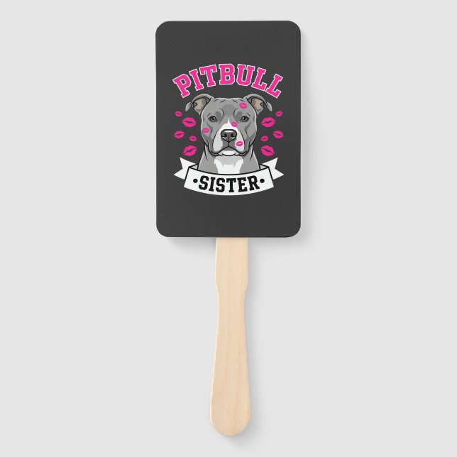 Abanico Diseño Vectorial de Hermana Amante de Pitbull (Anverso)