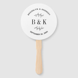 Abanico Diversión Monograma Boda Froral Frasco Nombre de l