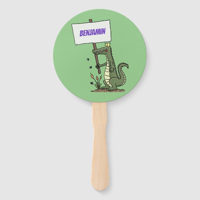 Abanico Divertido cocodrilo alineador con personalizado de (Anverso)