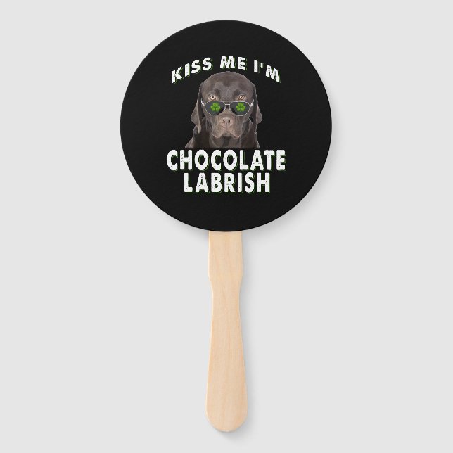 Abanico Dog Lover | Bésame soy Labrish de chocolate (Anverso)
