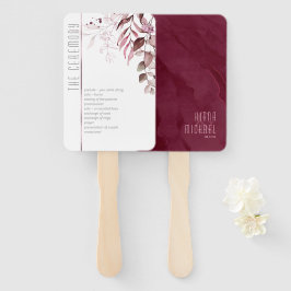 Abanico Dreamy Foliage Boda Ceremony Burgundy ID817