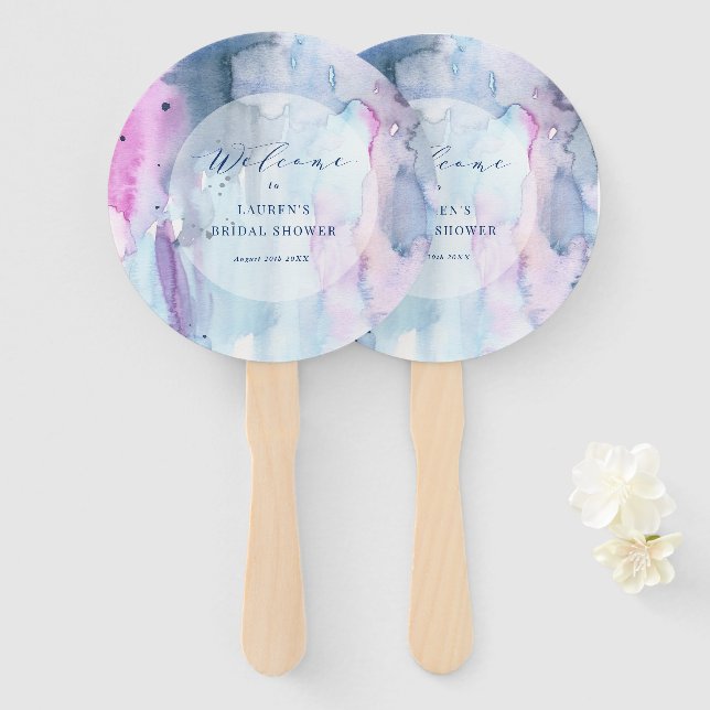 Abanico Dreamy Spring Bridal Shower Paper Welcome Fans (Anverso y reverso)