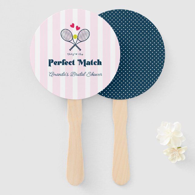 Abanico Ducha de Boda de Tenis Prep Perfecta (Anverso y reverso)