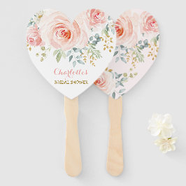 Abanico Ducha de novia floral rosa de Rubor