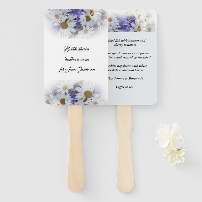 Abanico Ducha de novia Juego de fans de Luncheon (Anverso y reverso)