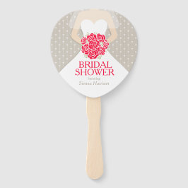 Abanico Ducha de novia rojo rosa blanco vestido personaliz