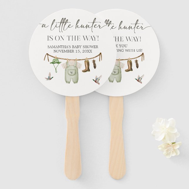 Abanico Duck Hunting Baby Shower (Anverso y reverso)