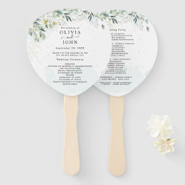 Abanico Dusty Blue Eucalyptus Greenery Suculento Boda