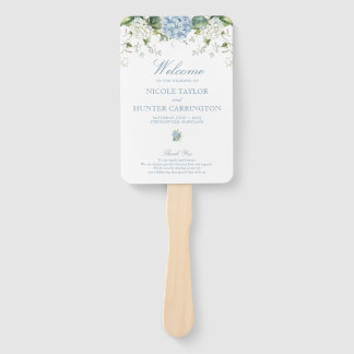 Abanico Dusty Blue Hydrangea Wedding Ceremony Program