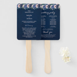 Abanico Dusty Blue Navy Champagne Boda de Marfil