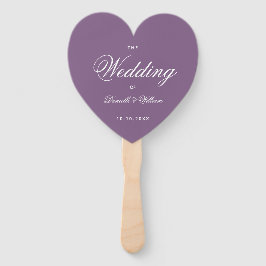 Abanico Dusty Purple Wedding Program Simple Heart Script