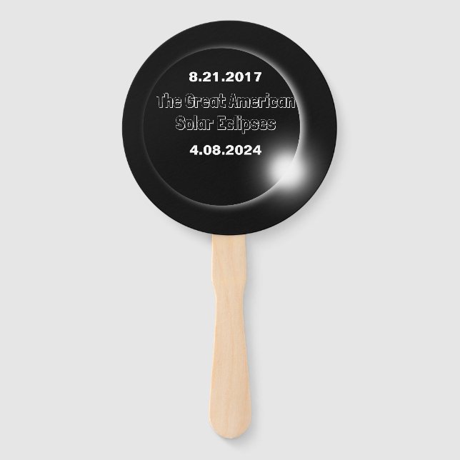 Abanico Eclipse solar con doble fecha 2024 & 2017 (Anverso)