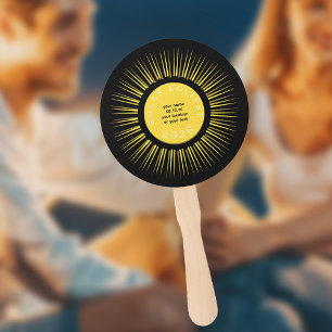 Abanico eclipse solar total 2026 texto personalizado