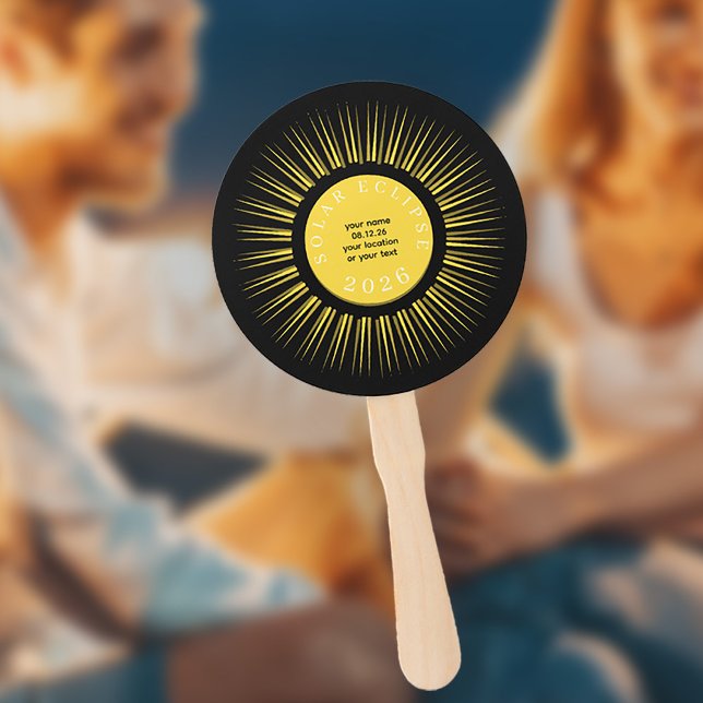 Abanico eclipse solar total 2026 texto personalizado (Subido por el creador)