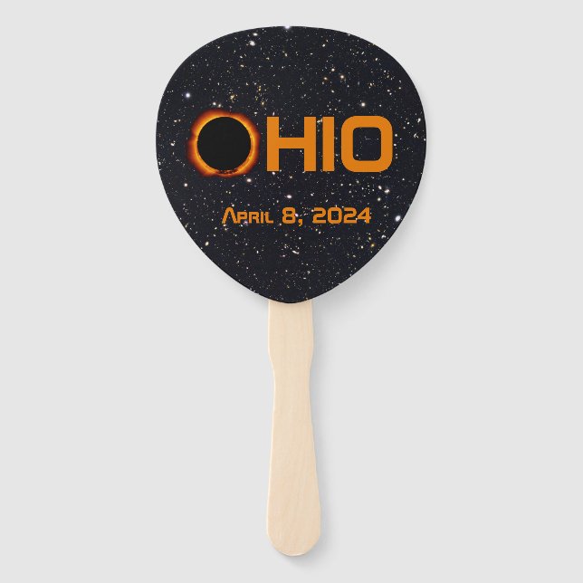 Abanico Eclipse solar total de Ohio 2024 (Anverso)