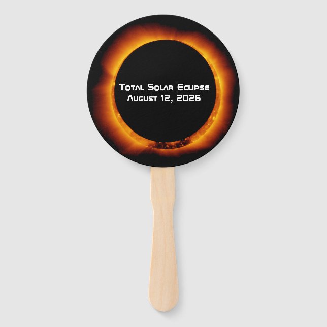 Abanico Eclipse Total de Sol 2026 (Anverso)