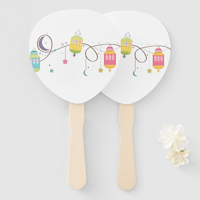 Abanico Eid Hand Fans (Anverso y reverso)