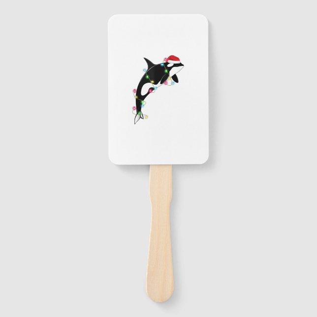 Abanico El asesino de Orca de la ballena Santa Hat Navidad (Anverso)