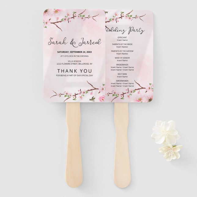 Abanico El cerezo japonés sakura florece en Asia (Anverso y reverso)