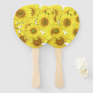 Abanico El girasol florece la fan de la mano de la