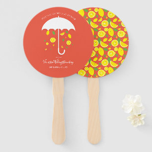 Abanico El paraguas Lemons Naranja Personalizado Rojo Baby