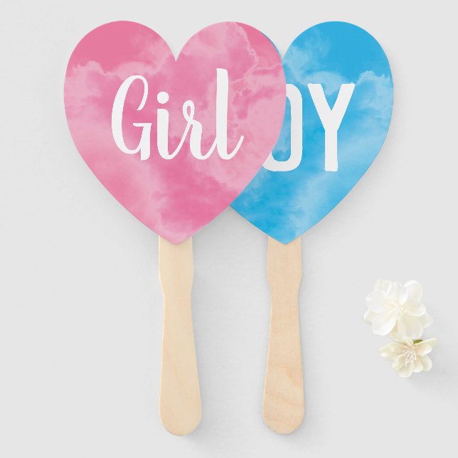 Abanico El sexo del bebé revela la bomba de humo Chica ros (Anverso y reverso)