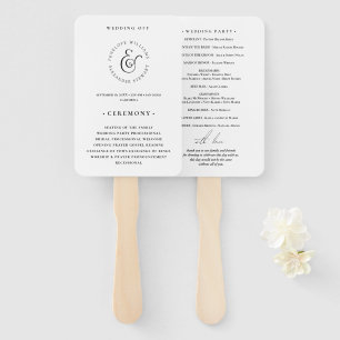 Abanico Elegancia mínima Boda simple negro y blanco