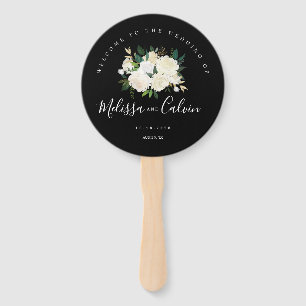 Abanico Elegancia rústica Boda floral bienvenida ventilad