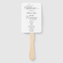 Abanico Elegant Calligraphy Wedding Program Hand Fan