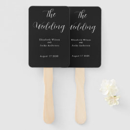 Abanico Elegant Classic Black and White Caligraphy Wedding