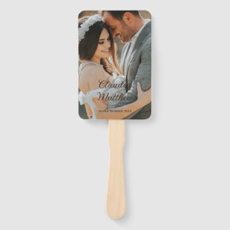 Abanico Elegant Espresso & Silver Script Wedding Program