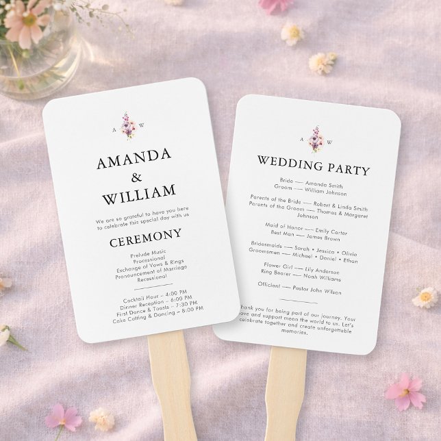Abanico Elegant Floral Wedding Program (Subido por el creador)
