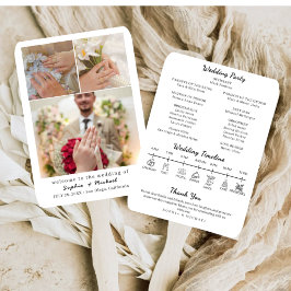 Abanico Elegant Photo Collage Wedding Program Fan Template