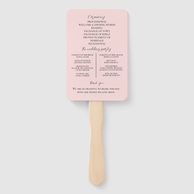 Abanico Elegant Pink Tulips Bouquet wedding program  (Reverso)