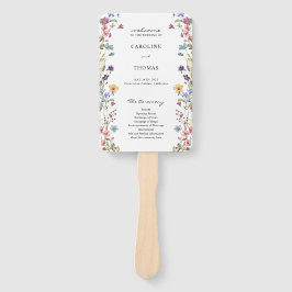 Abanico Elegant Whimsical Wildflower Bloom Wedding Program
