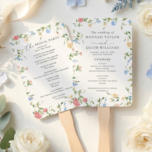 Abanico Elegant Wildflower Meadow Wedding Program (Subido por el creador)