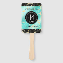 Abanico Elegante 44° Aniversario Boda Turquesa