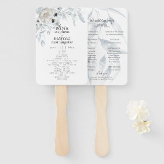 Abanico Elegante acuarela Dusty Blue Floral Program
