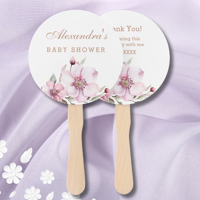 Abanico Elegante Baby Shower de rosas rosadas polvorientas (Subido por el creador)