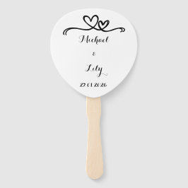 Abanico Elegante boda blanca personalizada 