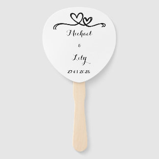Abanico Elegante boda blanca personalizada