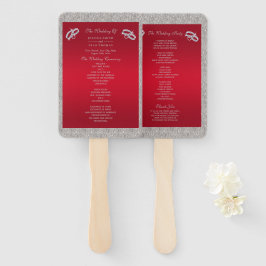 Abanico Elegante Boda de Anillos Rojos y Plata Sparkly Rub